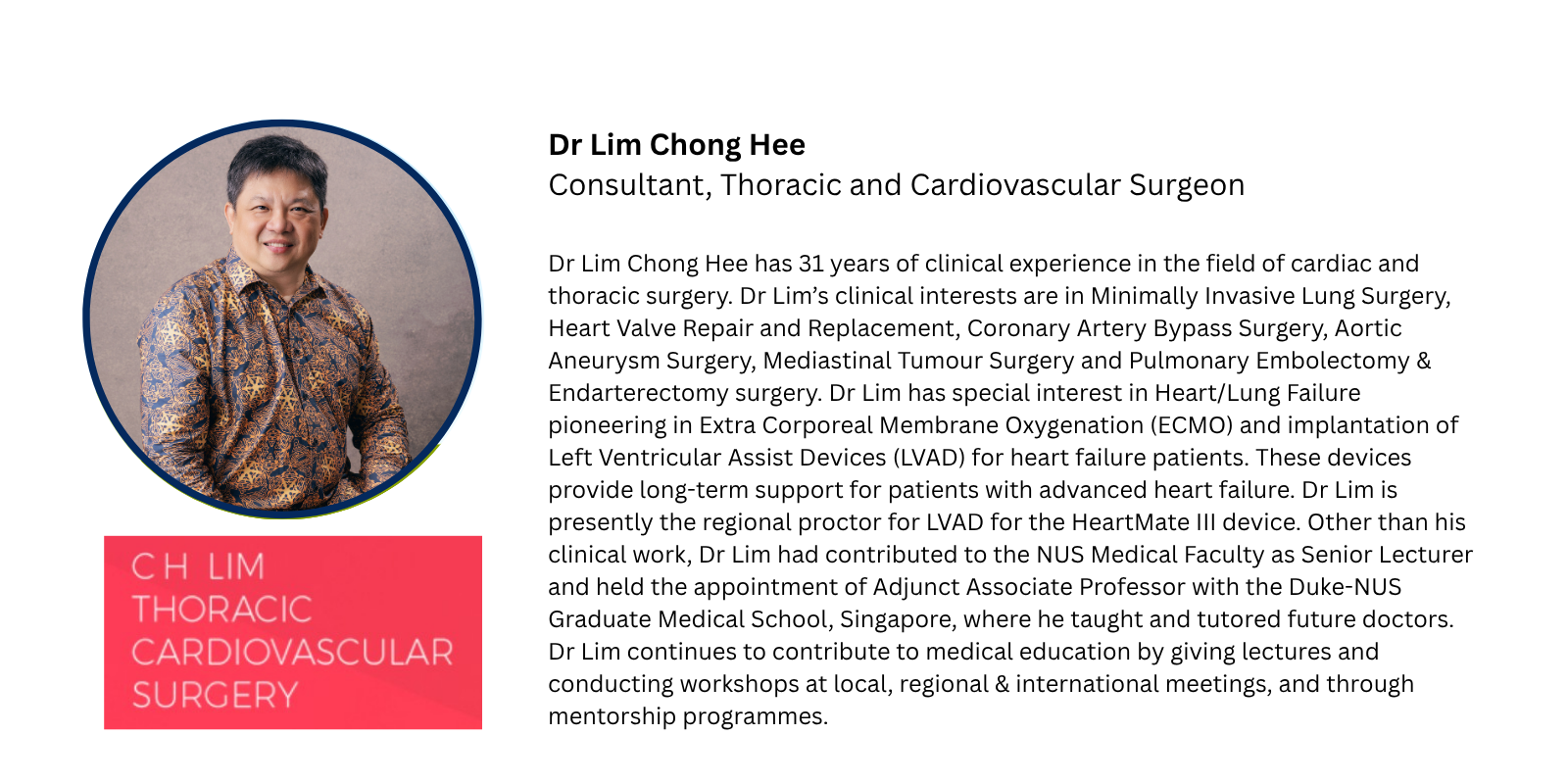 Asia MD_Specialist Insights Series_15 October 2025_Doc Profile_Dr Lim Chong Hee